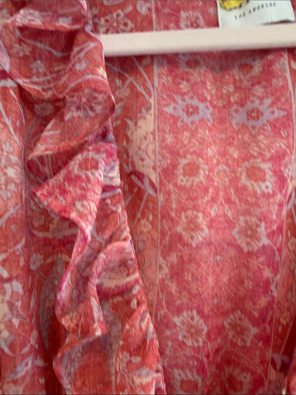Misa Los Angeles Pink Floral Ruffled Maxi Dress - Picture 2 of 14